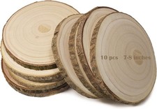 10 Pcs Large Unfinished Wood Slices for Centerpieces 7-8 Inches Rounds