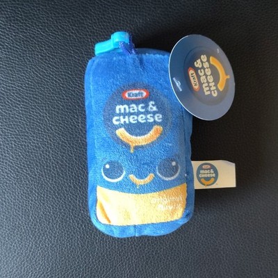 Kraft Mac & Cheese Plüsch-Werbespielzeug, blaue & gelbe Box, 2025