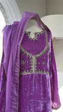 Pakistani Velvet Salwar Kameez Pink Party Wear Indian Wedding