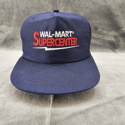Vintage Wal-Mart Supercenter Trucker Hat Navy Blue Snapback Retro Logo Cap