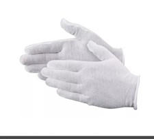 24 Pairs 100 COTTON LIGHTWEIGHT WHITE COIN JEWELRY INSPECTION GLOVES