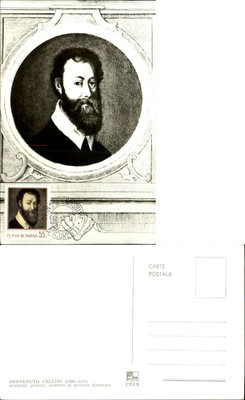 Posta Romana Romania FDC postcard sku037 Benvenuto Cellini