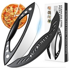 AILUROPODA 12-Inch Pizza Rocker Blade Cutter, Stainless Steel 12 inch, Silver