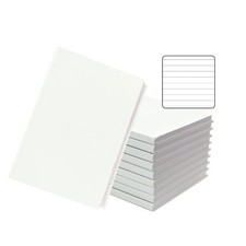 Image of Pack of 10 A5 160 Pages 8mm Ruled White Casebound Notebooks
