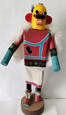 Vtg Native American Wood Kachina Doll 9.5&rdquo; HandCarved Sikya Heheya Figure Unsign