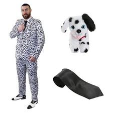 DALMATIAN SUIT MENS COSTUME PLUSH DOG SNATCHER FILM BOOK DAY FANCY DRESS