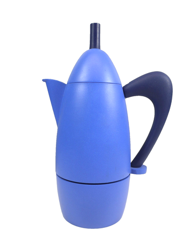 Carlo Giannini CHIKKA postmoderna MEMPHIS Blue Moka ESPRESSO Maker anni 80 Italia - Foto 1 di 13