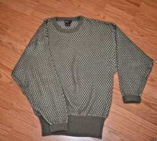 VINTAGE GENERRA OLIVE GREEN TEXTURED SWEATER SZ L