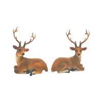 2Er Set Deko-Hirsche & Rehe Keramik Braun Detailgetreues Geweih 8X5X10 Cm