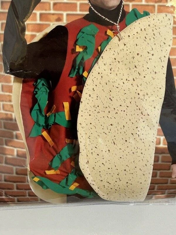 Disfraz de cuerpo de taco adulto talla única para la mayoría de Rasta Imposta abierto nuevo Foto 3 de 4