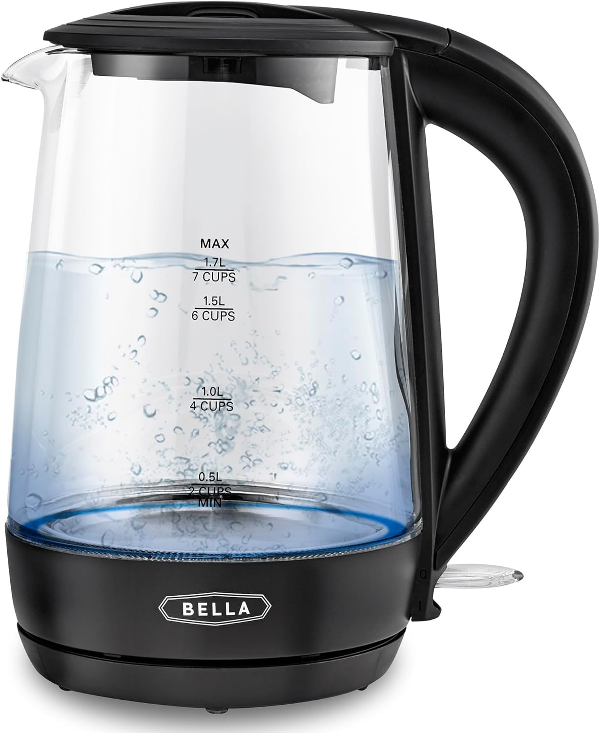 Bollitore Elettrico, Capacità 1,7 L - Teiera Portatile Senza Fili in Vetro Trasp