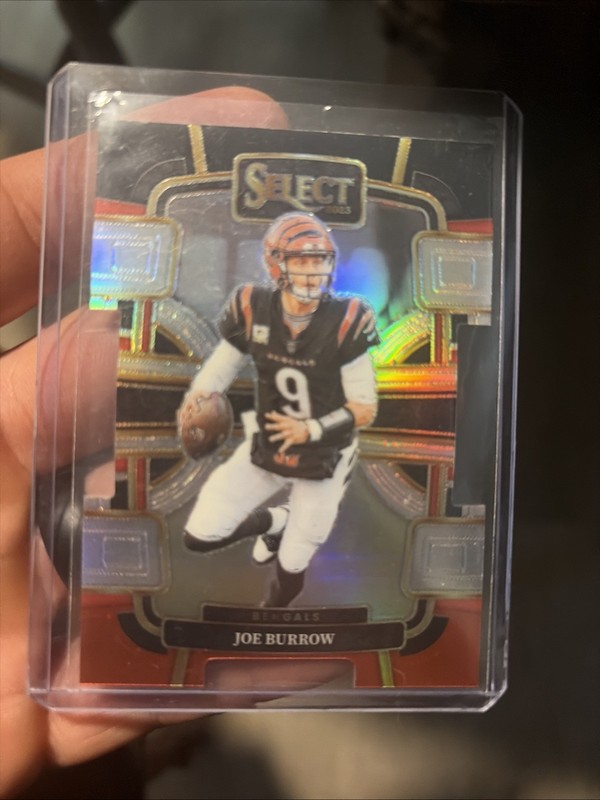 2023 Panini Select - Concourse Joe Burrow #20 Black & Red Prizm Die-Cut