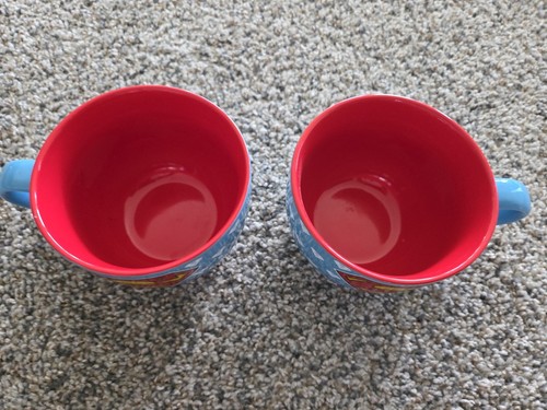 DC COMICS SUPERMAN, 2 Large Blue Ceramic Coffee Cups / Mug, - 24 Ounce Each - Picture 2 of 5