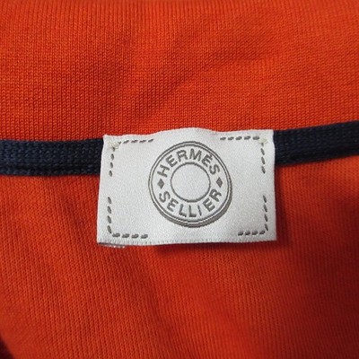 HERMES Hermes Sellier Button Stretch Piqué Polo Shirt Size M