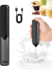 Milk Frother for Coffee, Rechargeable Electric Handheld Frother Wand for Coffee