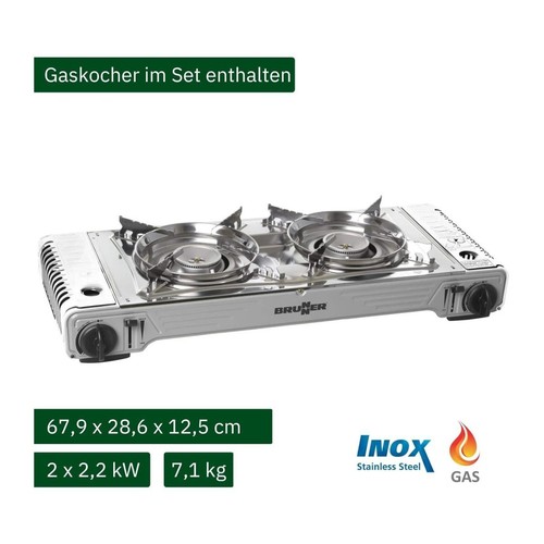 Fornello da Campeggio Double Grill Brunner - Fornello Portatile per Outdoor - Foto 4 di 4