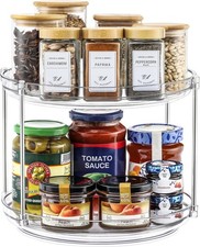 2 Tier Non-Skid Acrylic Lazy Sn Turntable Organizer - Rotating Spice