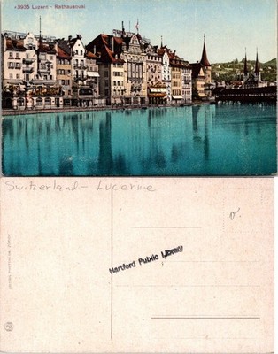 Luzern Lucerne Switzerland Postcard 3935 Rathausquai Vintage Unposted Photo