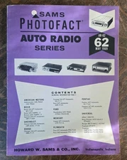 Howard W. Sams Photofact Auto Radio Series Manual  AR-62 Vol 62 CAR Radio