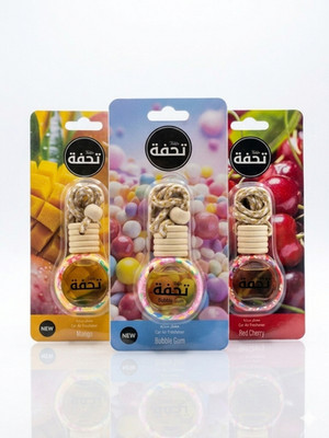 BEST CAR SCENT HANGING DIFFUSER 3-PACK MANGO CHERRY BUBBLEGUM OIL - MADE IN JO