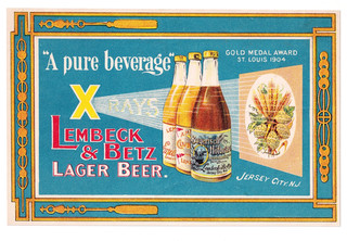 1905 LEMBECK & BETZ BREWERY JERSEY CITY NEW JERSEY COLOR BEER ADVERTISEMENT
