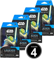 Starwars Unlimited "Legends of the Force" Trading Cards includes 4 Booster Packs