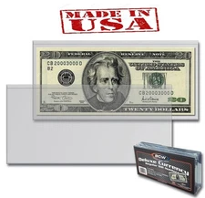 1 PACK of 50 BCW DELUXE CURRENCY REGULAR BILL HOLDERS  6 3/8 x 2 7/8 (#CS62)