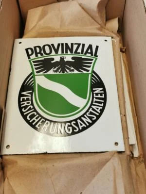 Emailleschild "Provinzial Versicherungsanstalten" Maße 12,5 x 15,5cm. Sie erhalt - Bild 1 von 3