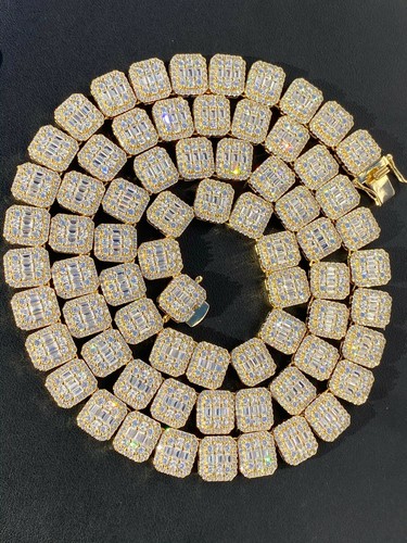 Baguette Chain Real Solid 925 Silver 