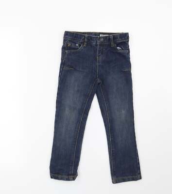 Vertbaudet Jungen blau Baumwollmischung gerade Jeans Größe 5 Jahre Reg
