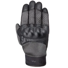 Short Motorcycle Gloves Spartan Air Mesh Textile CE Armoured - Black / Grey