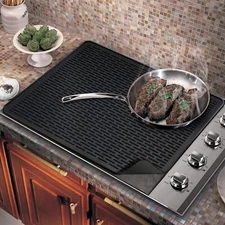 Golener Silicone Large Dish Drying Mat - 28" x 28"L x 20"W, Black 