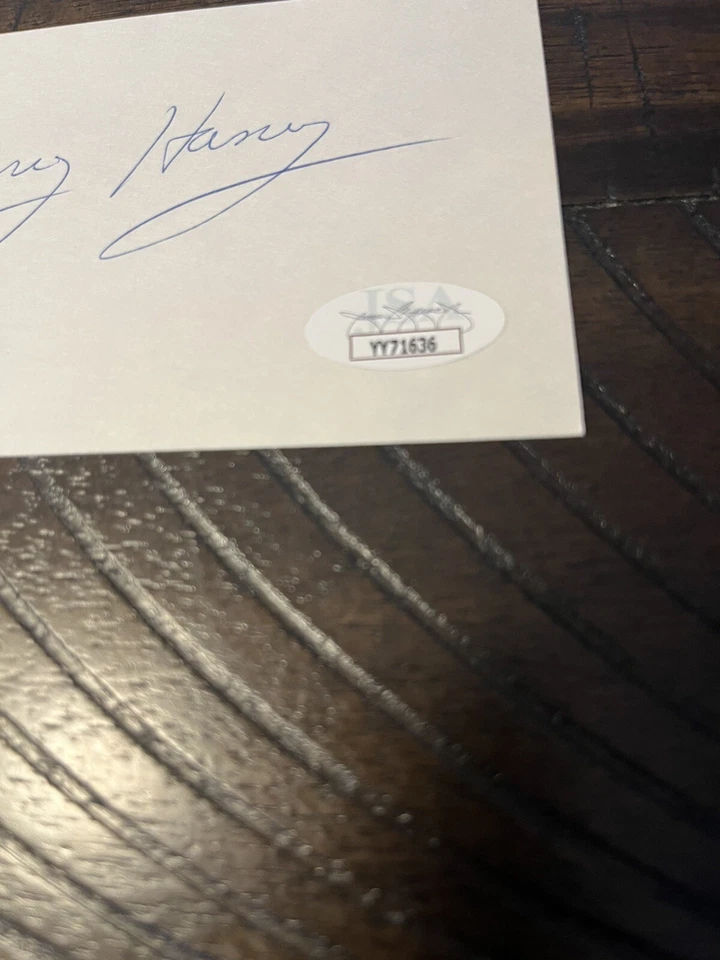 Doug Harvey Montreal Canadiens HOF signed autograph Hockey index card JSA LOA!! - Image 4 of 4