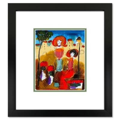 Moshe Leider, Framed Original Mixed Media Watercolor Painting, Hand Signed