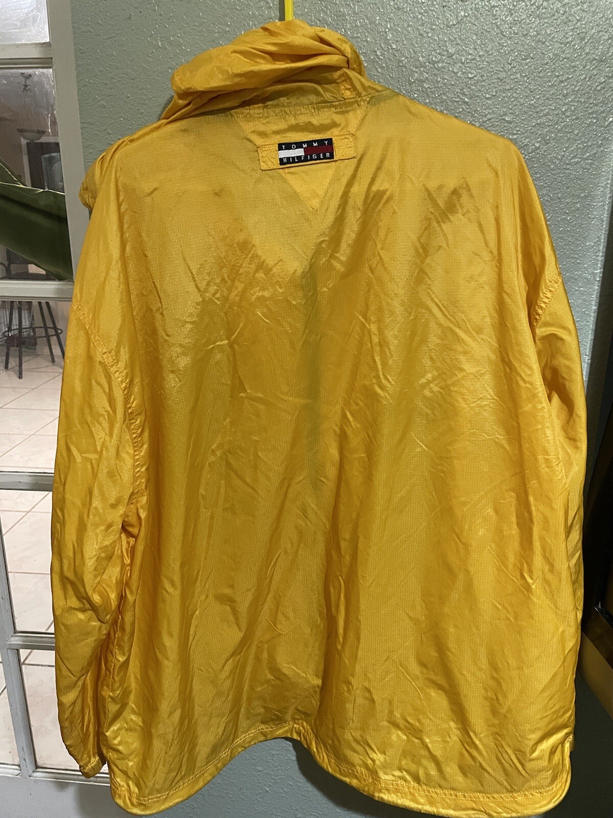 Vintage Tommy Hilfiger Tommy Jeans Yellow Pullover Rain Windbreaker Size XL Rare image 3