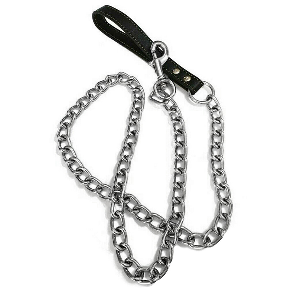 Metal Chain Dog Lead Pet Puppy Leash 4ft 120cm Long Heavy Duty Anti