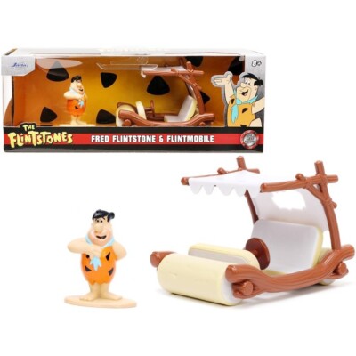 33382 JADA TOYS  THE FLINTSTONES FRED FLINTSTONE & FLINTMOBILE 1/32 with FIGURE