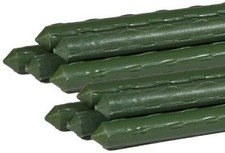 10 x 2.1m x 20mm GREEN PLASTIC COATED STEEL PLANT SUPPORTS, RUNNER BEAN SUPPORTS