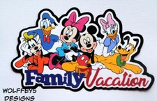 DISNEY TRAVEL KID TITLE premade paper piecing scrapbook diecut page albuM art 3D