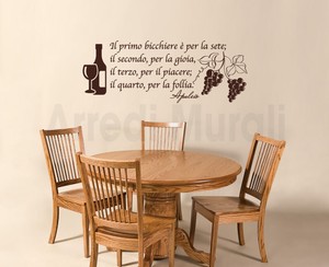 Adesivi Murali Frase Vino Osteria Ristorante Decorazioni Wall Stickers Ws1471 Ebay