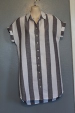 Madewell Maywood Linen Blend Striped Shirt Dress XXS