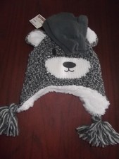 TOBY - GIRLS - HAT / MITTEN SET - GRAY / WHITE - SIZE 2-4 YRS AC-28-135