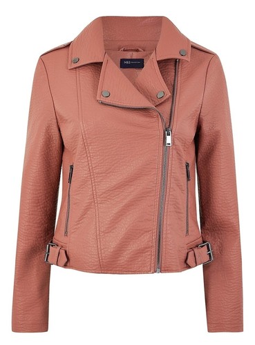 Ex M\u0026S Women's Biker Jacket Made From 