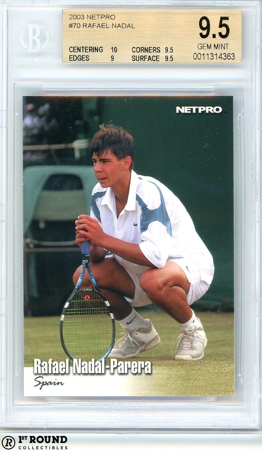 Rafael Nadal RC BGS 9.5: 2003 NetPro Rookie Card No Cards Graded Higher #70