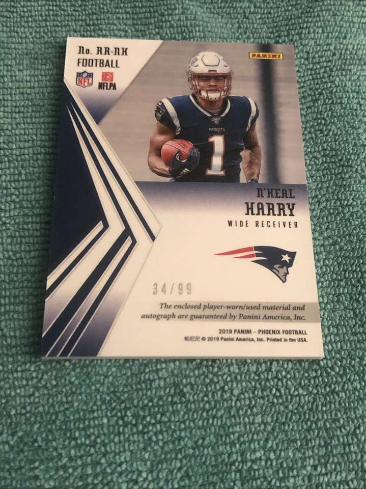 2019 Phoenix Rising Material Signature Football /99 N'Keal Harry Rookie Auto RC - Image 4 of 4