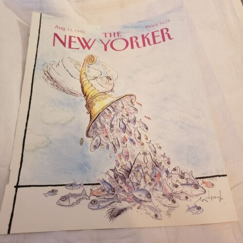 The New Yorker Magazine August 13 1990 Angel Blow Fishes by Ronald Searle