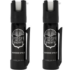 2 Police Magnum glow in dark pepper spray .75oz GID bottom clip self defense