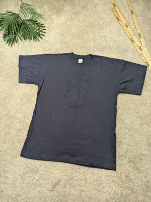 Vintage MADE IN ITALY Deadstock Shirt Mens XXL Navy Blue Crew Venezia Cotton NOS