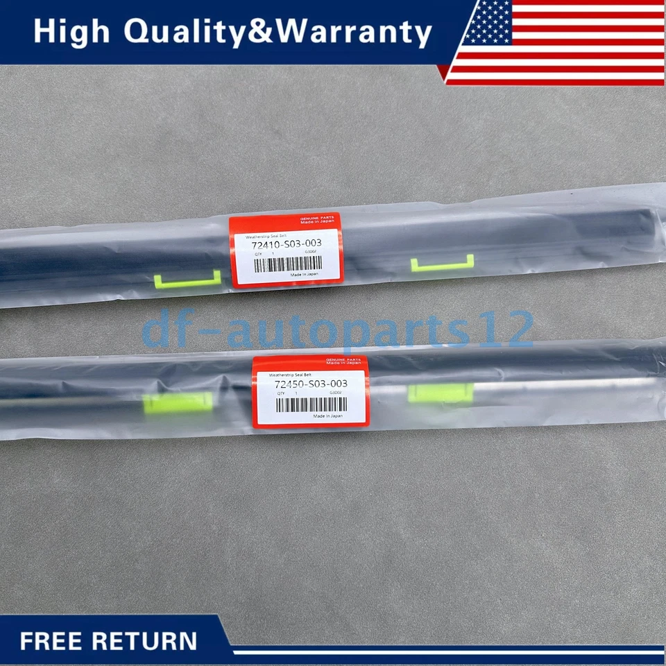 New 2PCS Door Weather Strip Window Belt Seal Molding Trim For 96-00 Honda Civic - Imagem 3 de 4