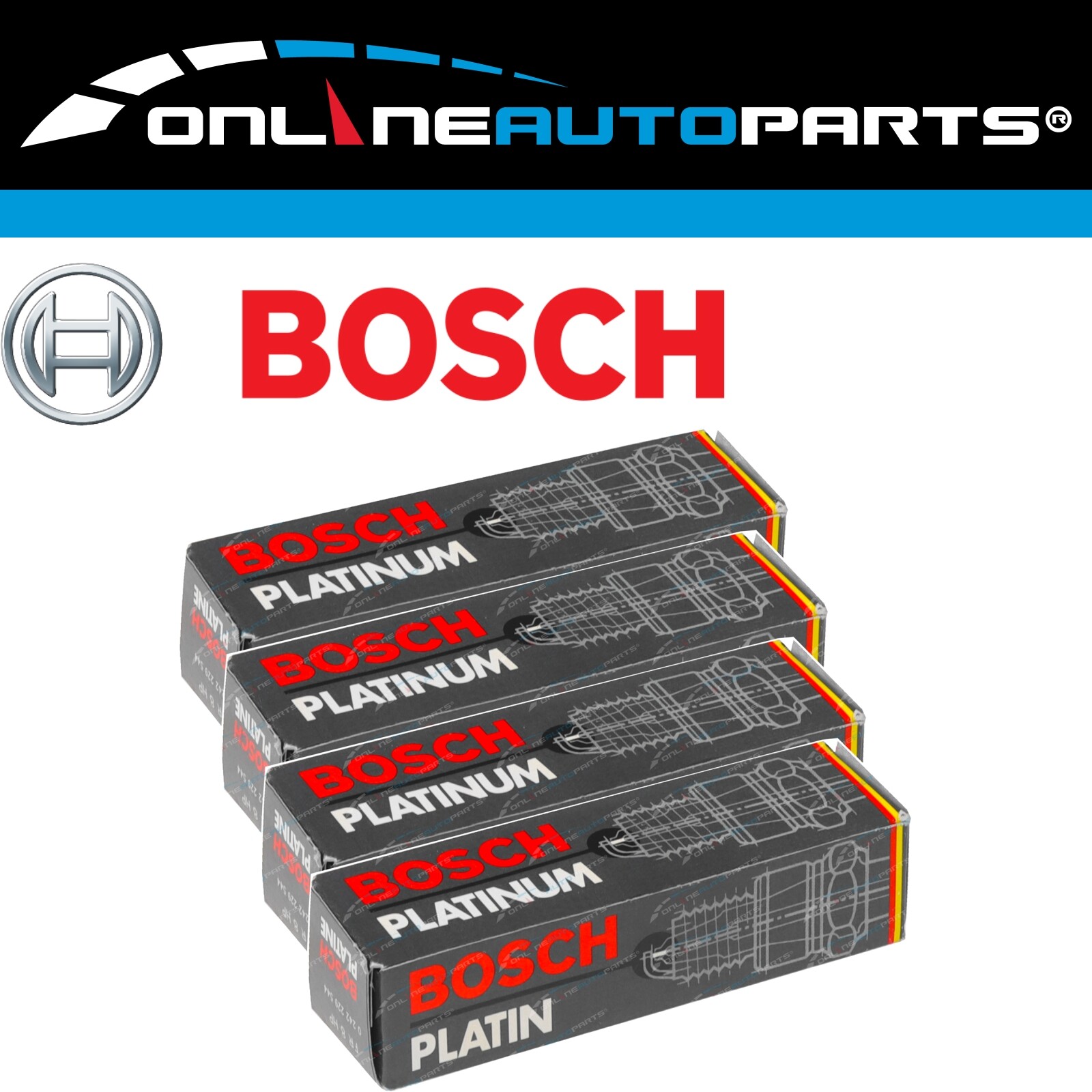 Set of 4 Bosch Spark Plugs for Toyota Corolla AE92 4cyl 1.6L 4AFC 1989